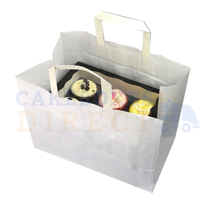 WHITE CAKE BAGS 1/2 KG (Customisations in Size and Prints Available)